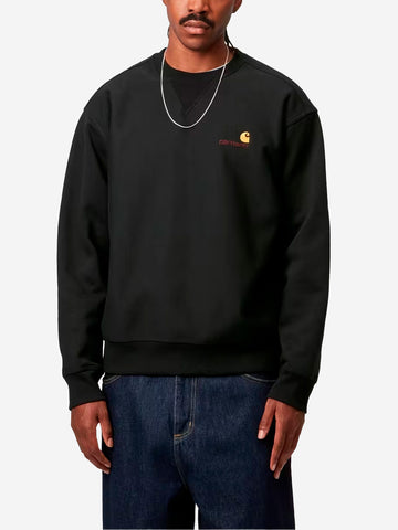 CARHARTT WIP American Script felpa girocollo nera Nero