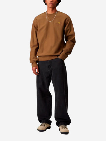 CARHARTT WIP American Script felpa girocollo marrone Hamilton Marrone chiaro