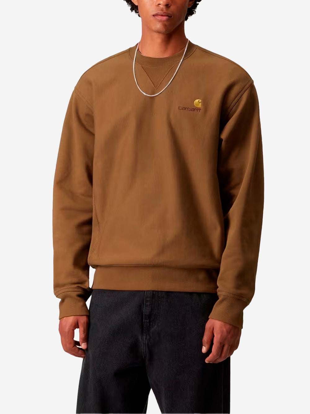 CARHARTT WIP American Script felpa girocollo marrone Hamilton Marrone chiaro Urbanstaroma