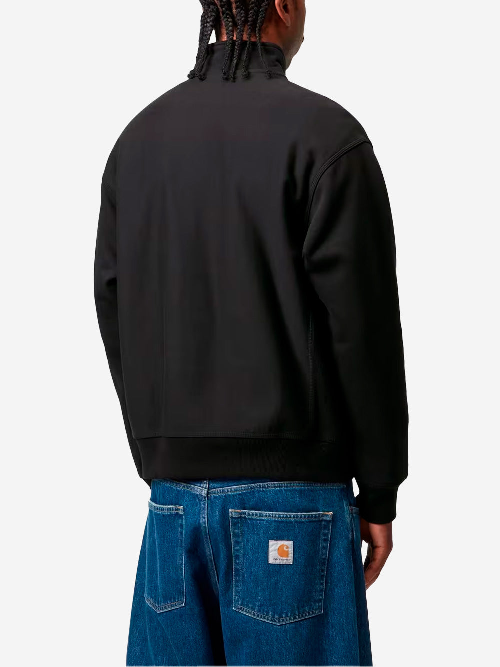 CARHARTT WIP Felpa Half Zip nera con ricamo americano Nero Urbanstaroma