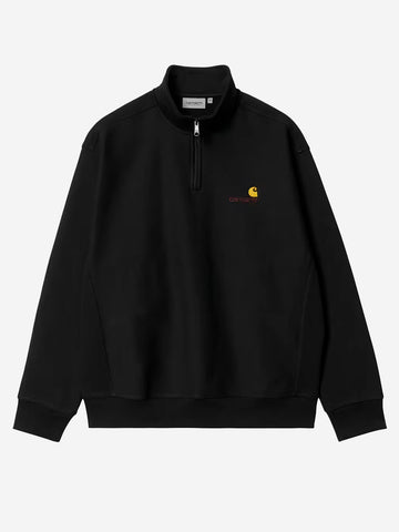 CARHARTT WIP Felpa Half Zip nera con ricamo americano Nero