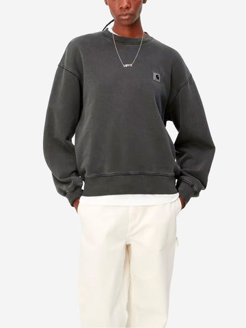 CARHARTT WIP W Felpa girocollo Nelson nero slavato Grafite