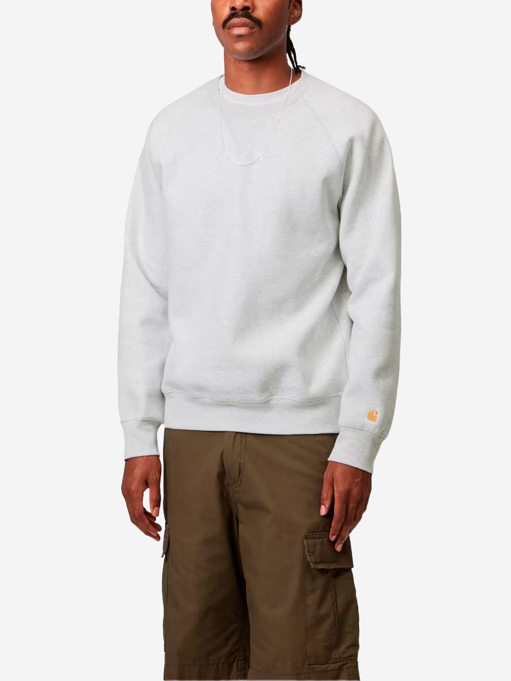 CARHARTT WIP Chase Sweat felpa grigio chiaro Grigio chiaro Urbanstaroma