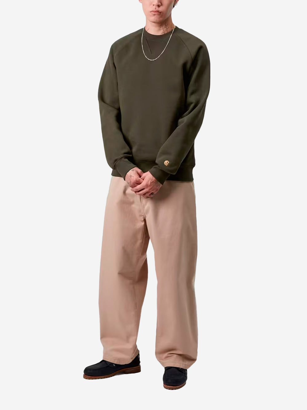 CARHARTT WIP Chase Sweat felpa verde Verde scuro Urbanstaroma