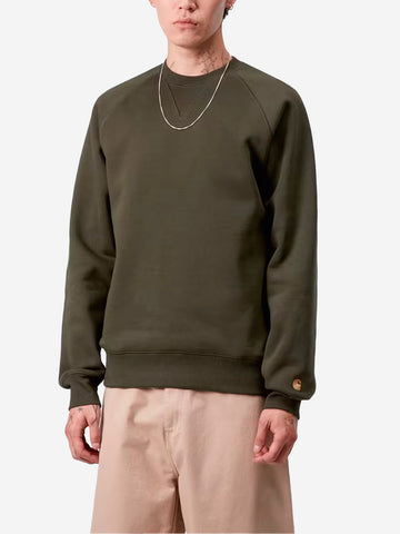 CARHARTT WIP Chase Sweat felpa verde Verde scuro