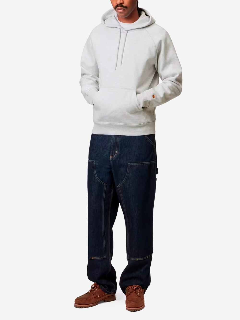 CARHARTT WIP Hooded Chase Sweat grigia Grigia chiara Urbanstaroma