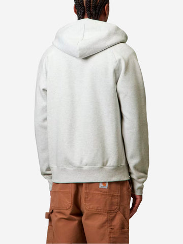 CARHARTT WIP Hooded Chase Jacket grigia con zip Grigio chiaro