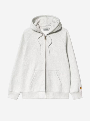 CARHARTT WIP Hooded Chase Jacket grigia con zip Grigio chiaro