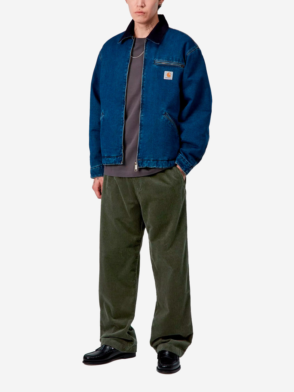 CARHARTT WIP Pantaloni 'Floyde' in velluto a coste relaxed fit Verde scuro Urbanstaroma