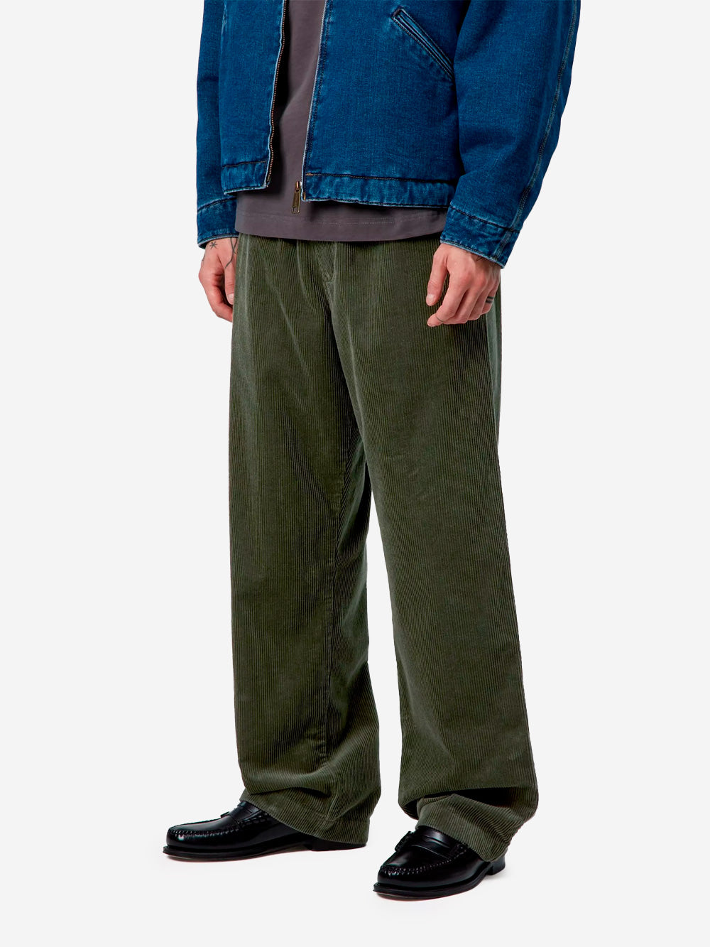CARHARTT WIP Pantaloni 'Floyde' in velluto a coste relaxed fit Verde scuro Urbanstaroma