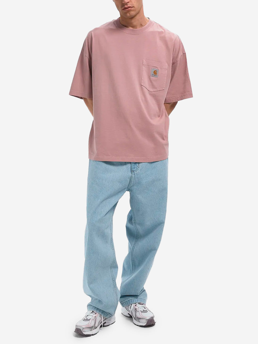 CARHARTT WIP T-shirt Hudson effetto sbiadito con tasca Rosa Urbanstaroma