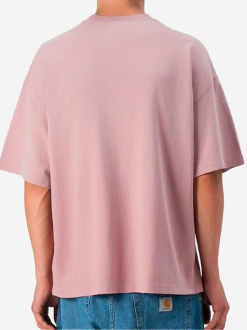 CARHARTT WIP T-shirt Hudson effetto sbiadito con tasca Rosa