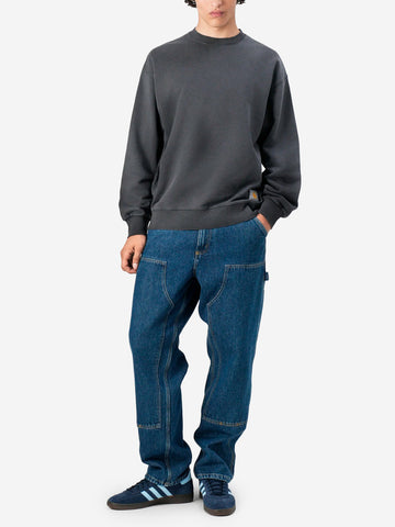 CARHARTT WIP Felpa nera 'Hudson' effetto slavato Nero