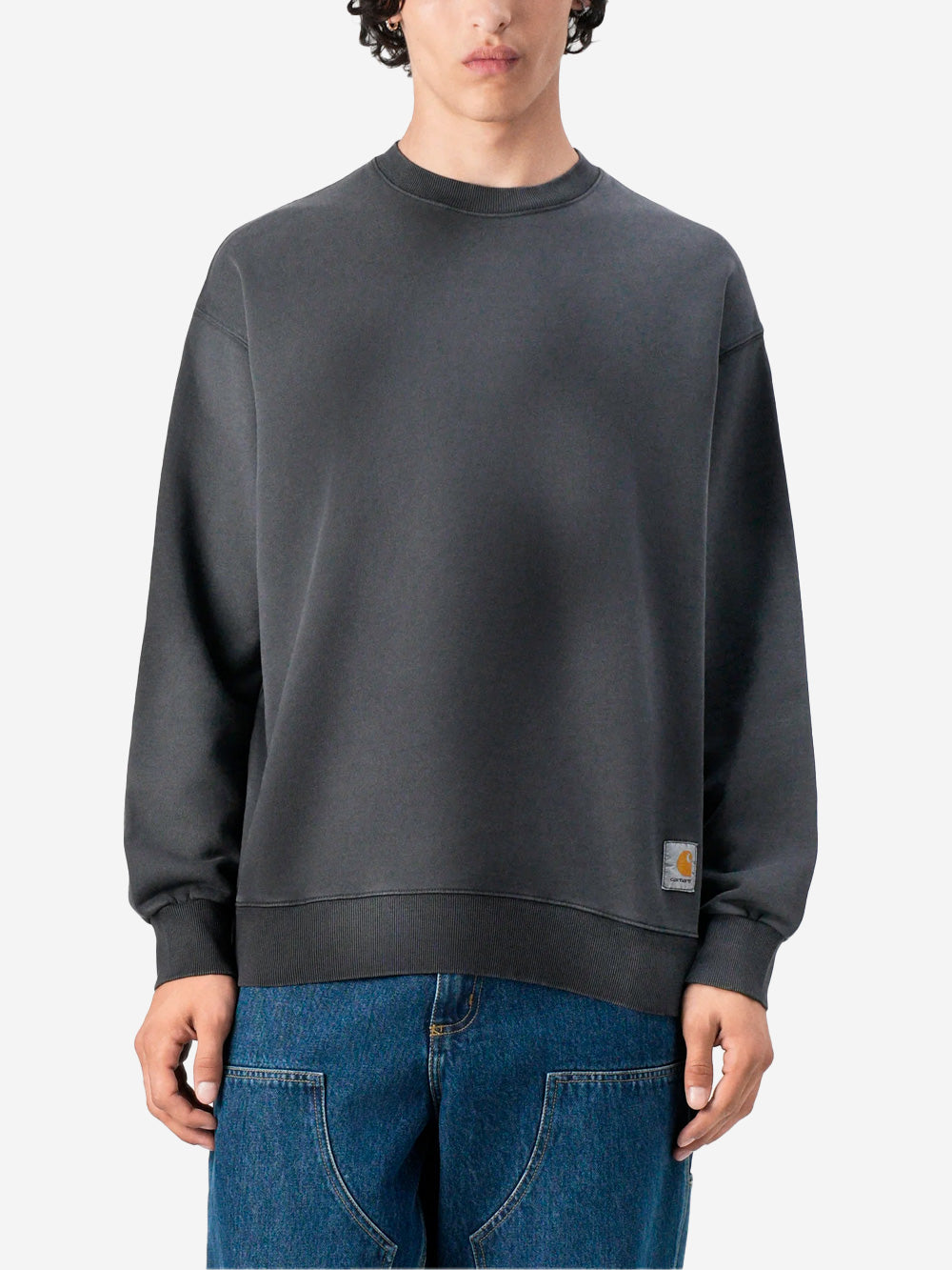 CARHARTT WIP Felpa nera 'Hudson' effetto slavato Nero Urbanstaroma