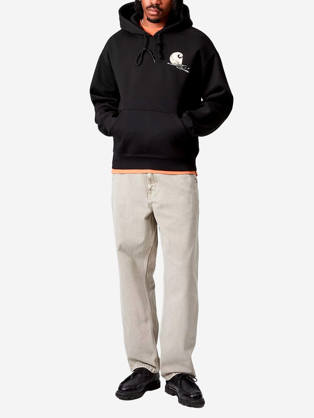 CARHARTT WIP Felpa con cappuccio nera con stampa 'Jake Gracia' Nero Urbanstaroma