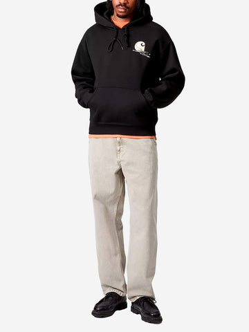 CARHARTT WIP Felpa con cappuccio nera con stampa 'Jake Gracia' Nero