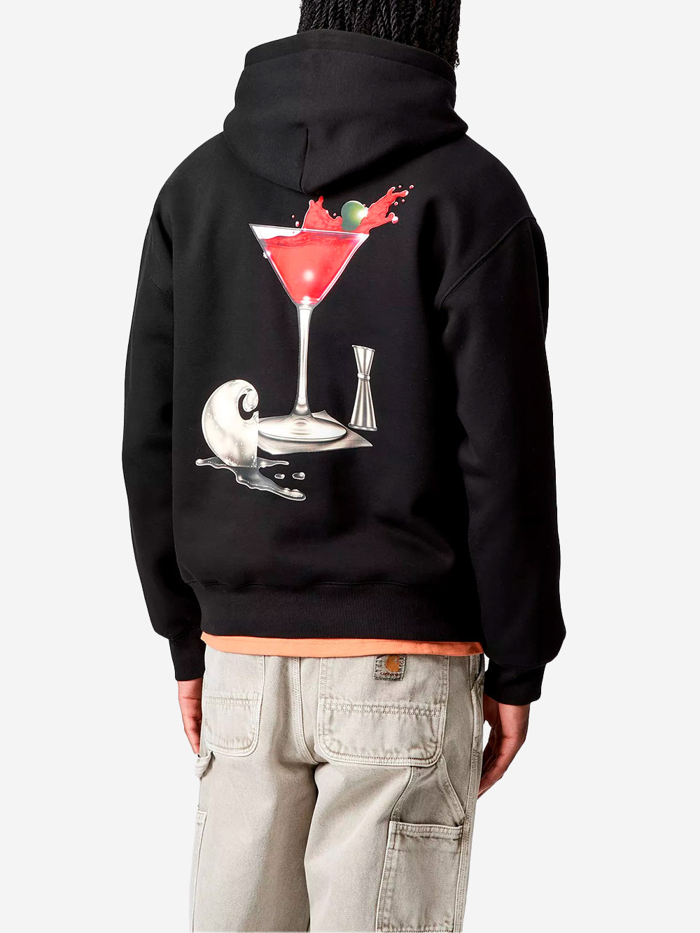 CARHARTT WIP Felpa con cappuccio nera con stampa 'Jake Gracia' Nero Urbanstaroma