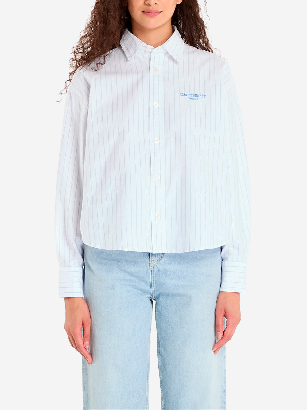 CARHARTT WIP W L/S camicia a righe blu 'Cassel' Bianca blu Urbanstaroma