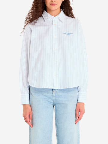 CARHARTT WIP W L/S camicia a righe blu 'Cassel' Bianca blu