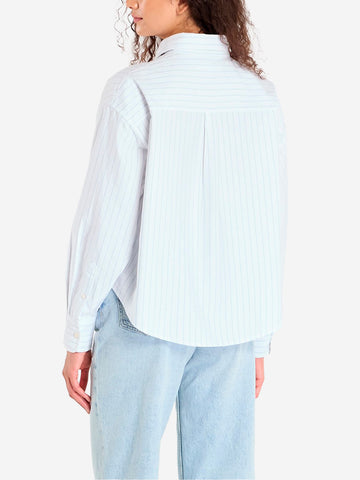 CARHARTT WIP W L/S camicia a righe blu 'Cassel' Bianca blu