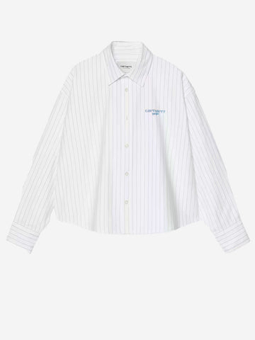 CARHARTT WIP W L/S camicia a righe blu 'Cassel' Bianca blu