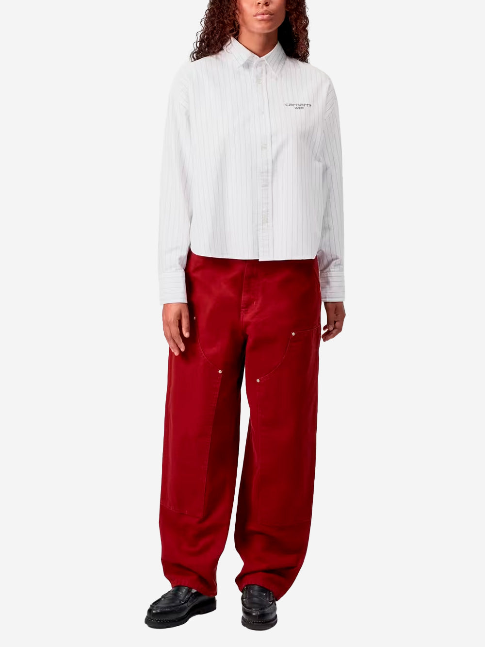 CARHARTT WIP W L/S camicia a righe 'Cassel' Bianco nero Urbanstaroma