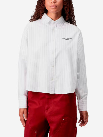 CARHARTT WIP W L/S camicia a righe 'Cassel' Bianco nero