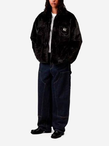 CARHARTT WIP W Giacca in pelliccia sintetica nera 'Olney Michigan' Nero