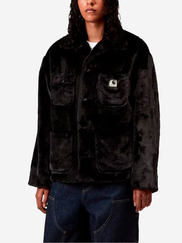 CARHARTT WIP W Giacca in pelliccia sintetica nera 'Olney Michigan' Nero