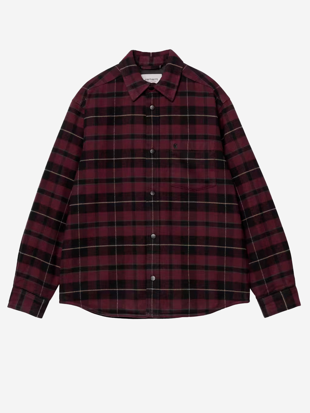 CARHARTT WIP Giacca camicia Gargan nera e bordeaux Nero bordeau Urbanstaroma