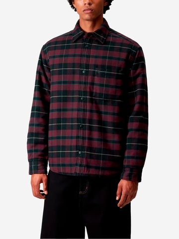 CARHARTT WIP Giacca camicia Gargan nera e bordeaux Nero bordeau