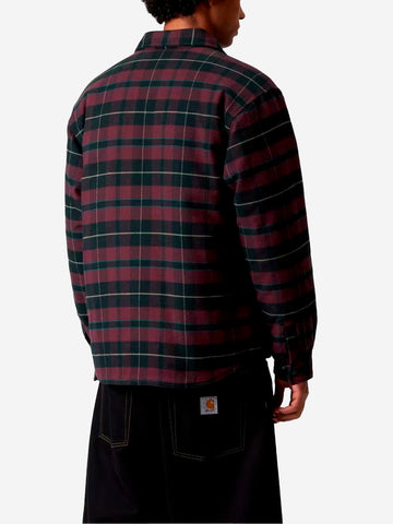 CARHARTT WIP Giacca camicia Gargan nera e bordeaux Nero bordeau