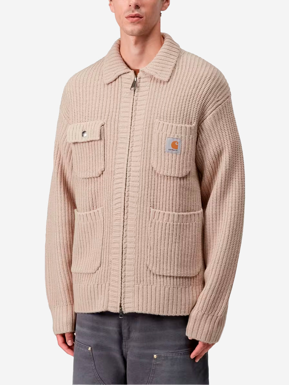 CARHARTT WIP Chore Knit jacket beige Beige Urbanstaroma