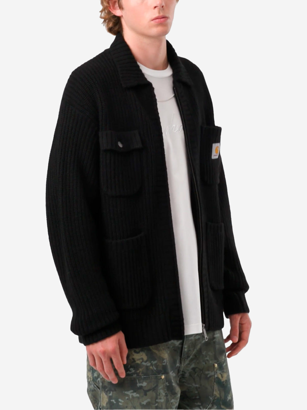 CARHARTT WIP Chore Knit jacket nera Nero Urbanstaroma
