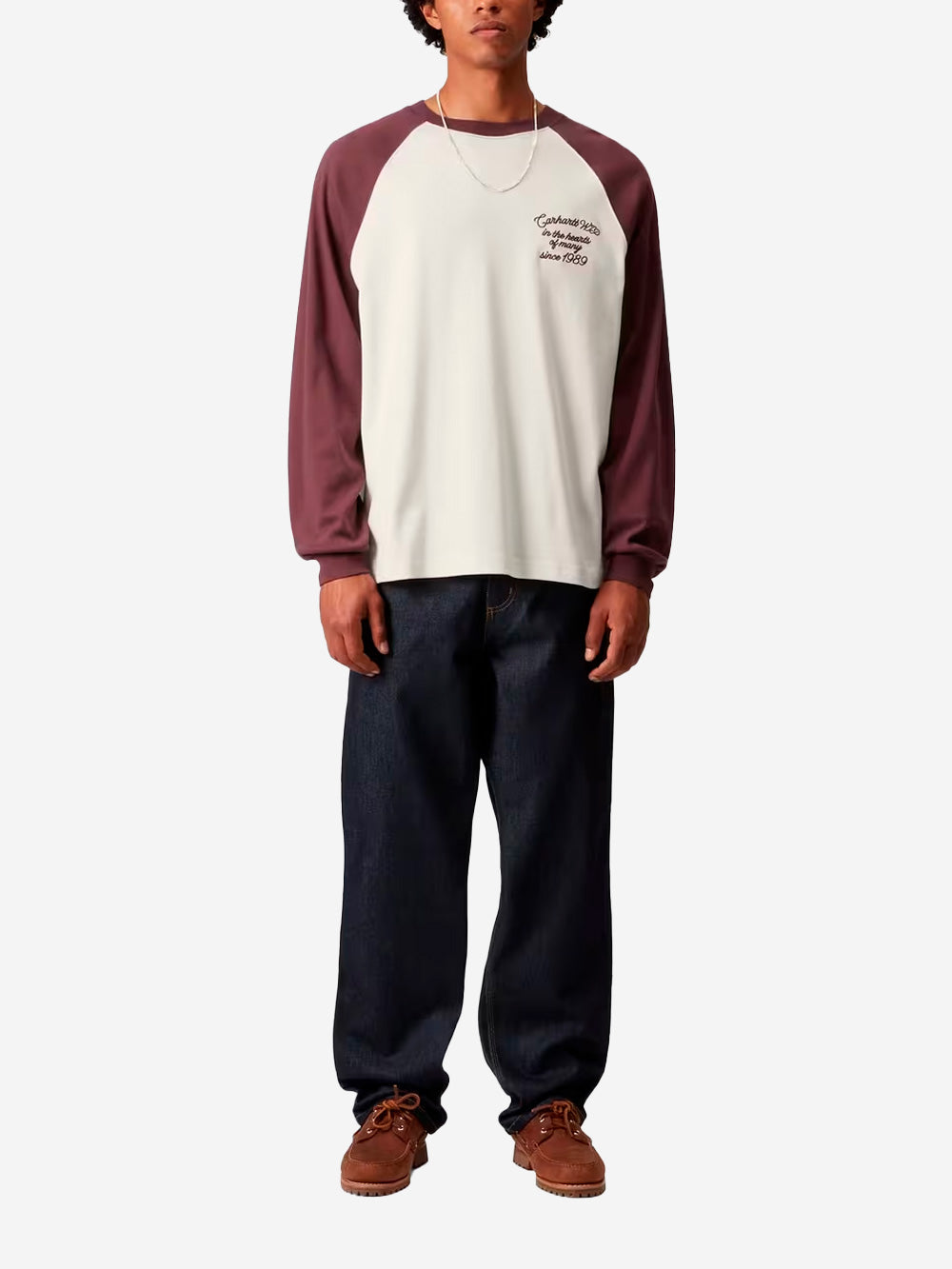 CARHARTT WIP T-shirt a maniche lunghe a contrasto bordeaux 'Alston' Panna bordeaux Urbanstaroma
