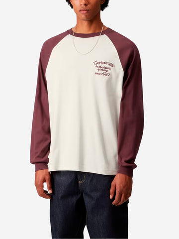 CARHARTT WIP T-shirt a maniche lunghe a contrasto bordeaux 'Alston' Panna bordeaux