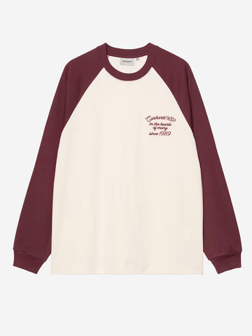 CARHARTT WIP T-shirt a maniche lunghe a contrasto bordeaux 'Alston' Panna bordeaux