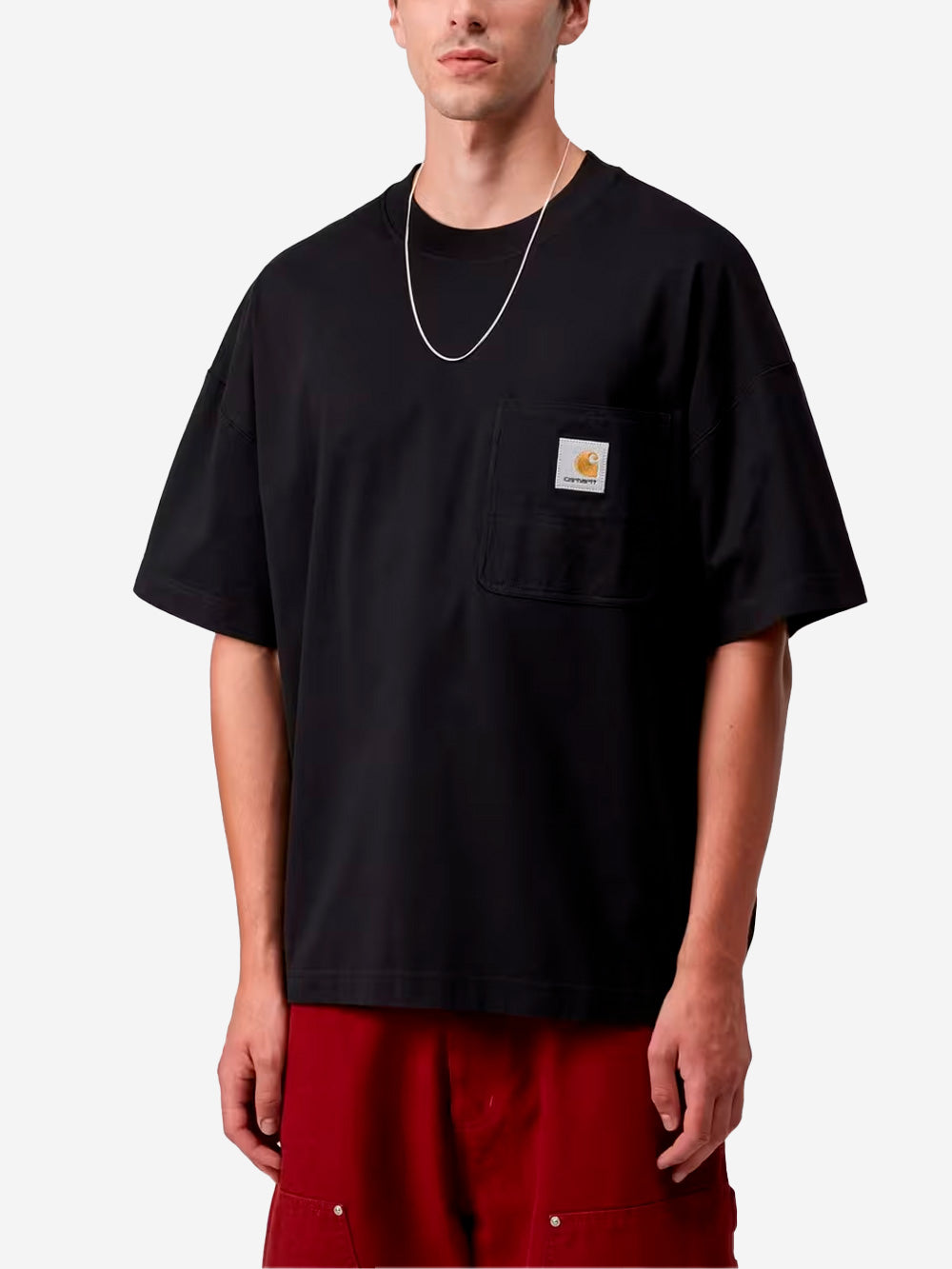 CARHARTT WIP T-shirt nera boxy fit S/S Work Pocket Nero Urbanstaroma