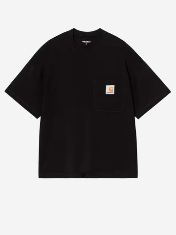 CARHARTT WIP T-shirt nera boxy fit S/S Work Pocket Nero