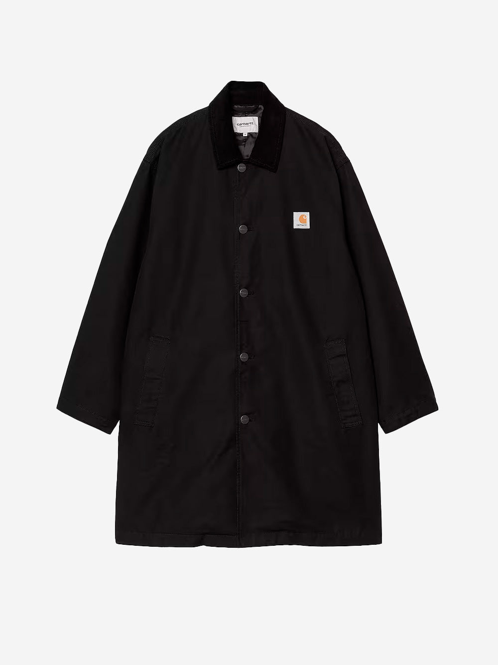 CARHARTT WIP Webster Coat nero con colletto in velluto Nero Urbanstaroma