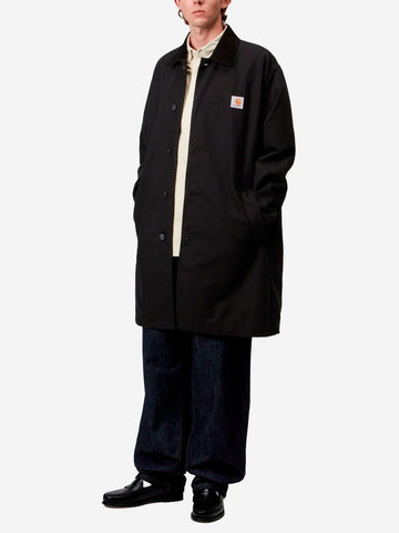 CARHARTT WIP Webster Coat nero con colletto in velluto Nero