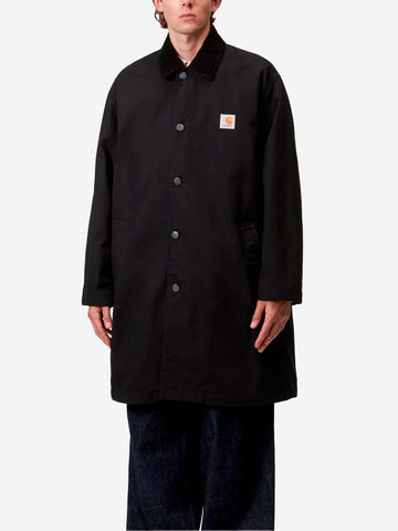 CARHARTT WIP Webster Coat nero con colletto in velluto Nero