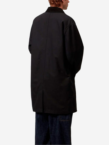 CARHARTT WIP Webster Coat nero con colletto in velluto Nero