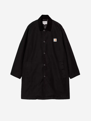 CARHARTT WIP Webster Coat nero con colletto in velluto Nero