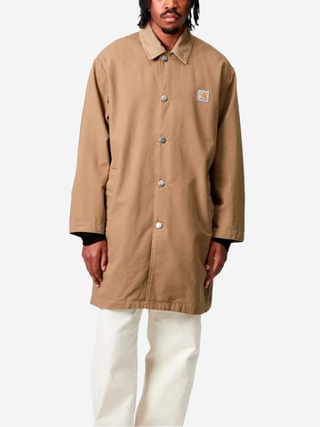 CARHARTT WIP Webster Coat beige con colletto in velluto Beige