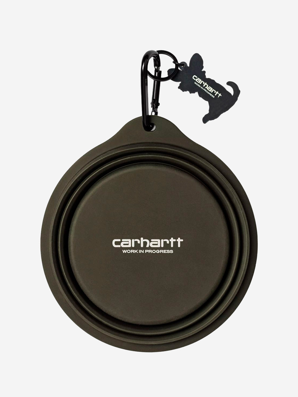 CARHARTT WIP Ciotola per cani in silicone con ciondolo e moschettone Oliva Urbanstaroma