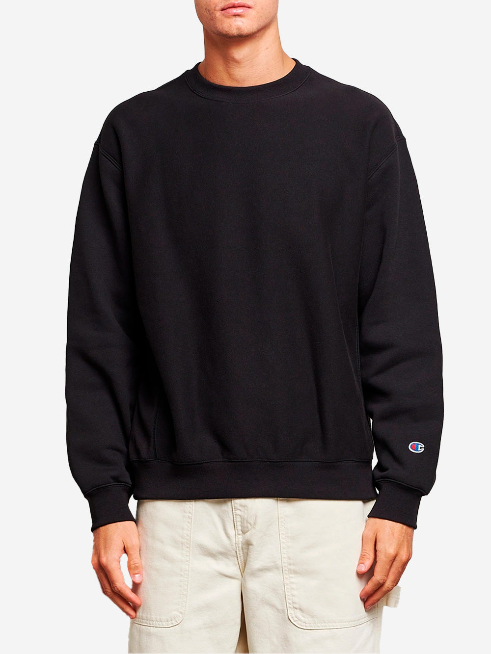 CHAMPION Felpa girocollo nera Reverse Weave Made in USA Nero Urbanstaroma