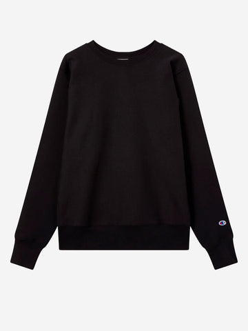 CHAMPION Felpa girocollo nera Reverse Weave Made in USA Nero