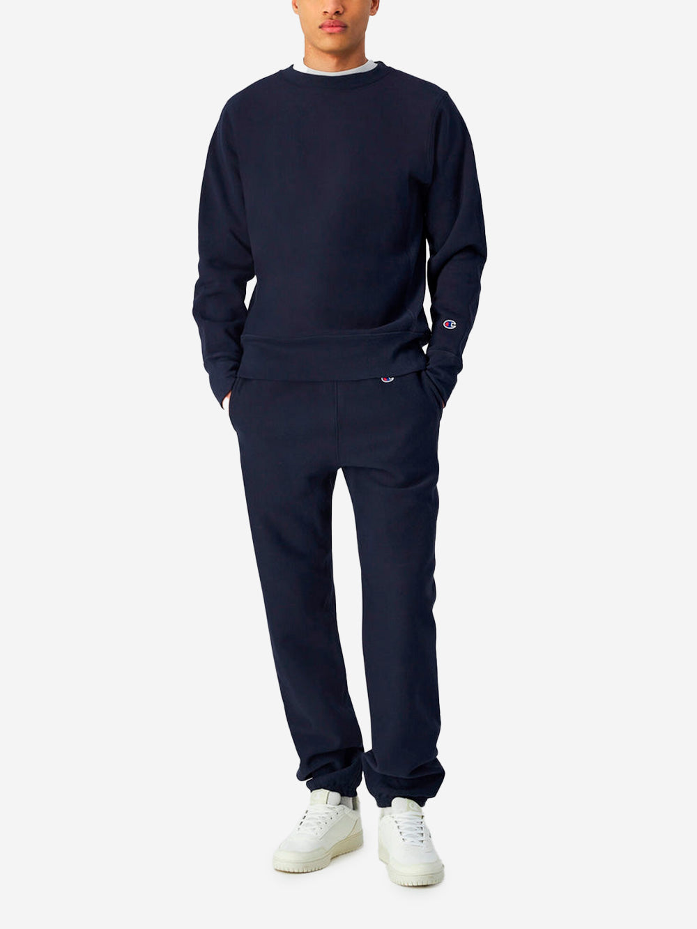 CHAMPION Felpa girocollo blu Reverse Weave Made in USA Navy Urbanstaroma