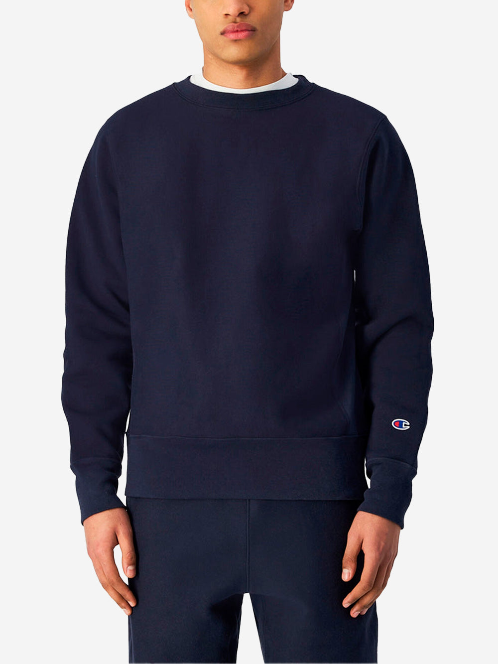 CHAMPION Felpa girocollo blu Reverse Weave Made in USA Navy Urbanstaroma